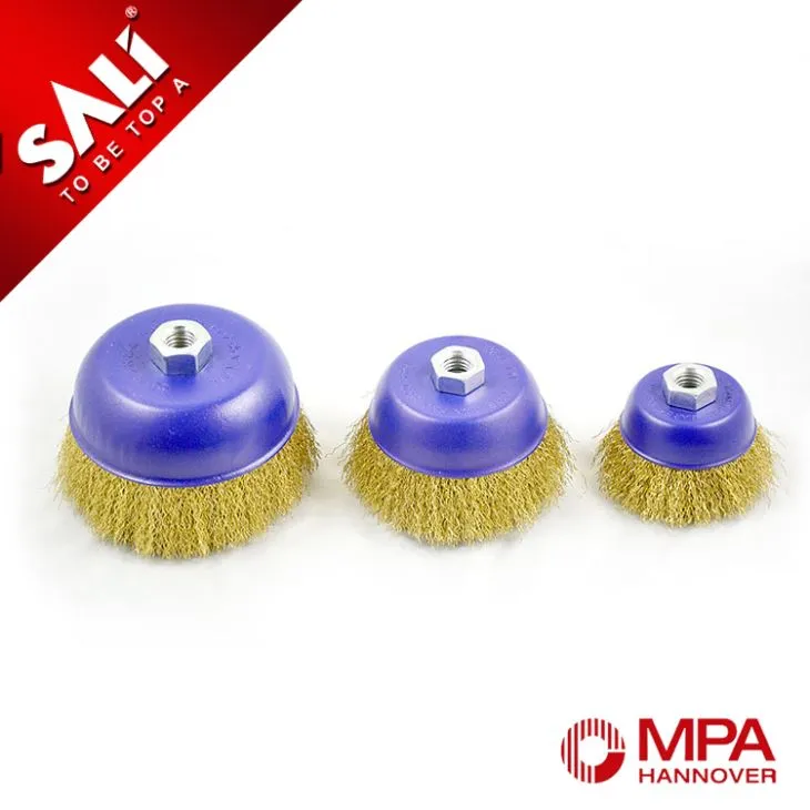Steel type Brass Wire Brush crimped wire cup brush for polishing
